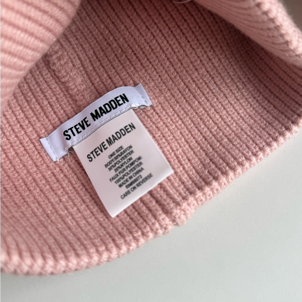 Steve Madden Blush Knit Beanie View 6